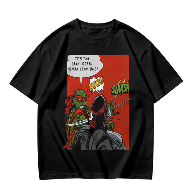 Olive T-Shirt with Ninja Turtles Comic Print