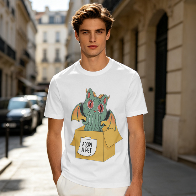Adopt a Pet Cthulhu Cat Monster Graphic T-Shirt