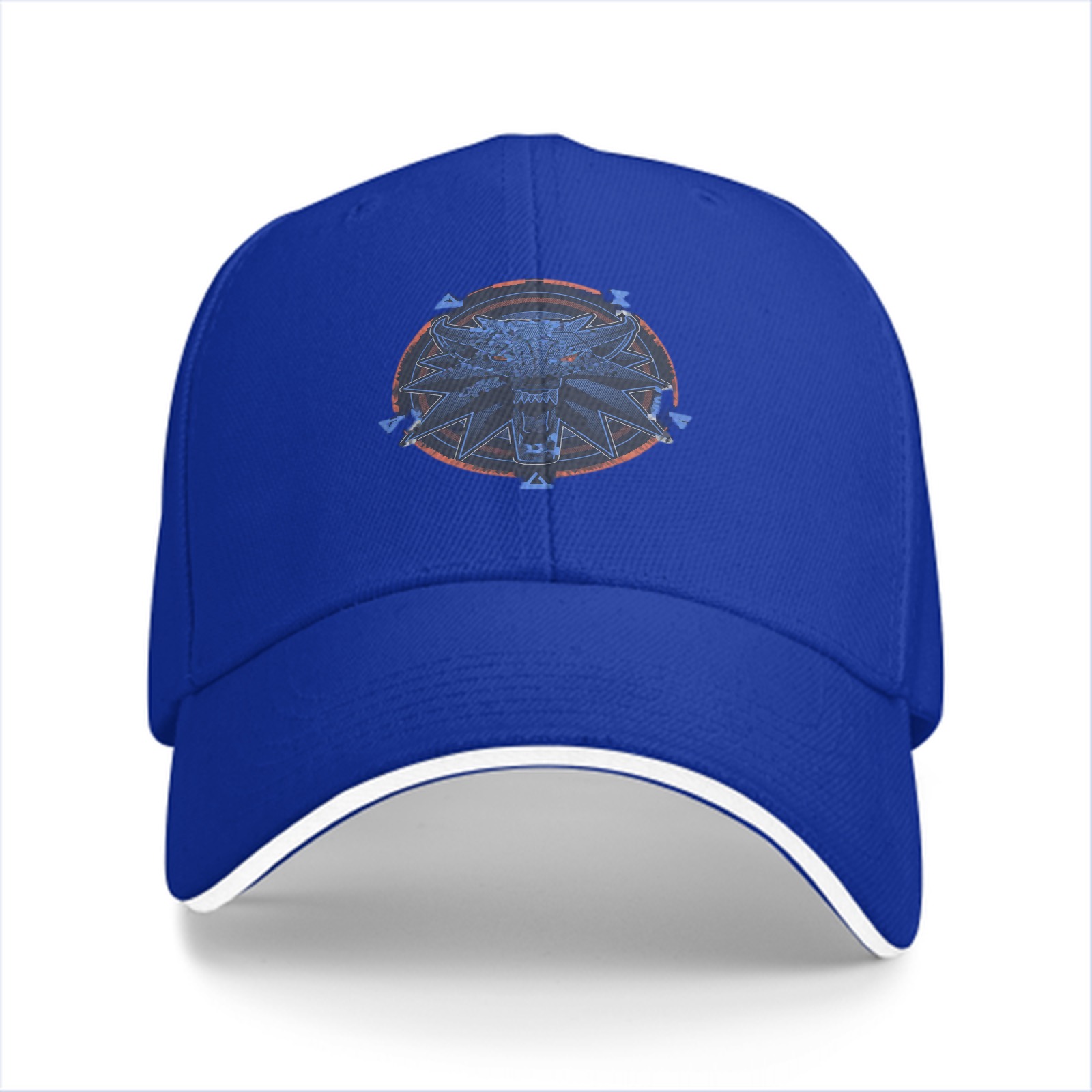 Black Baseball Cap With Witcher Wolf Medallion Emblem