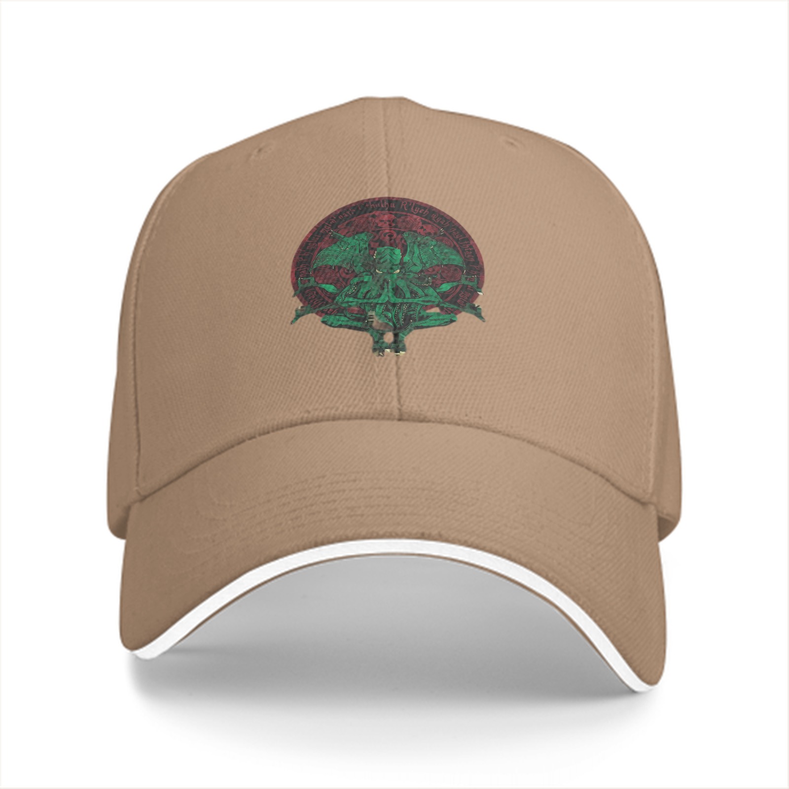 Black baseball cap with Cthulhu occult circle graphic
