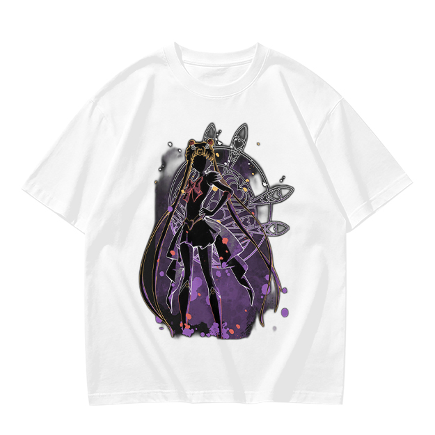 Olive T-Shirt with Sailor Moon Silhouette Graphic Print