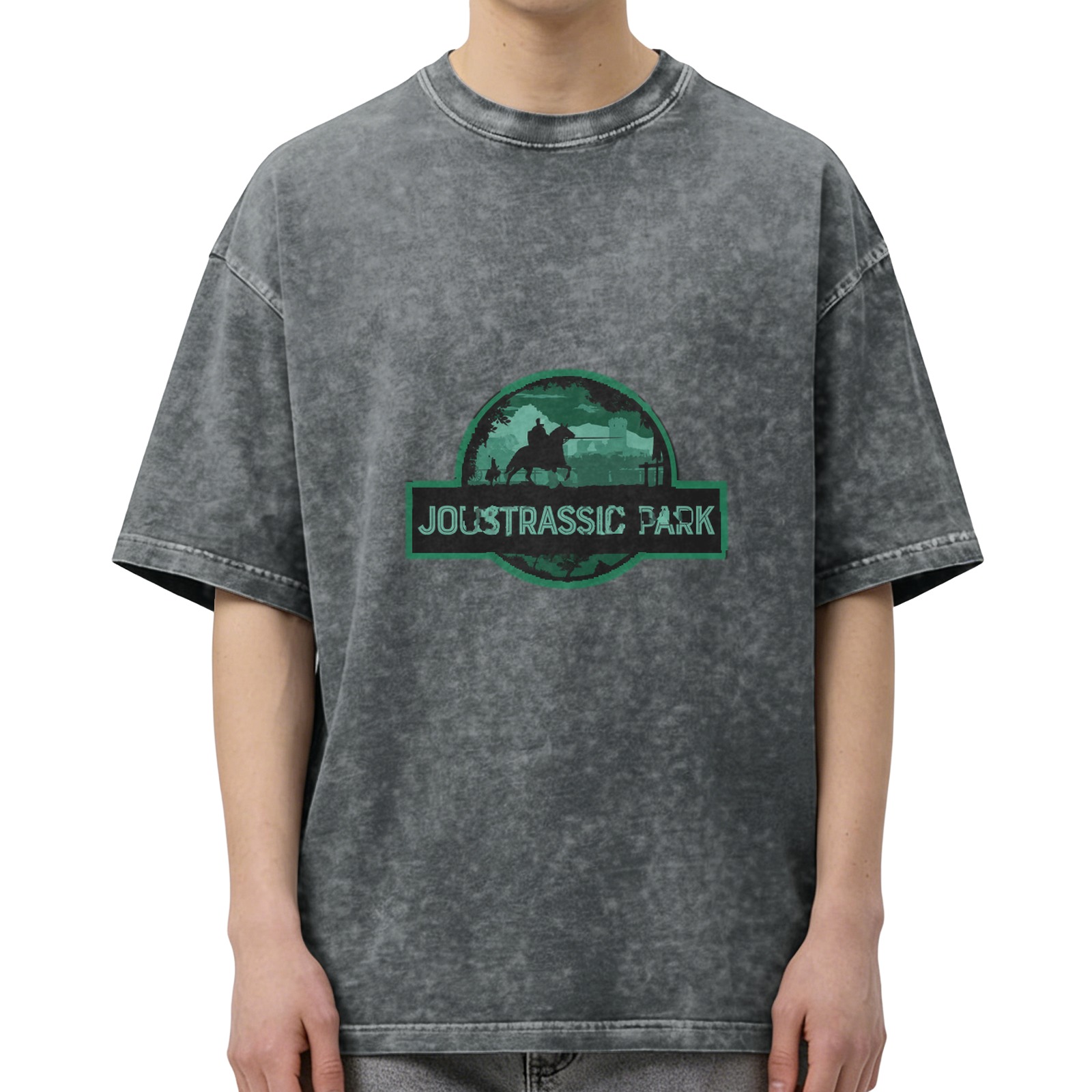 Joustrassic Park Dinosaur Knight Graphic Vintage T-Shirt
