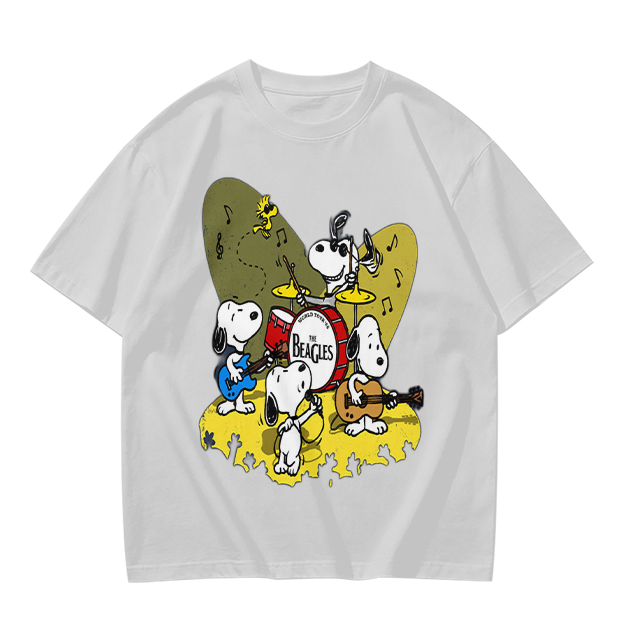 Olive T-Shirt Featuring Snoopy Band Playing Music