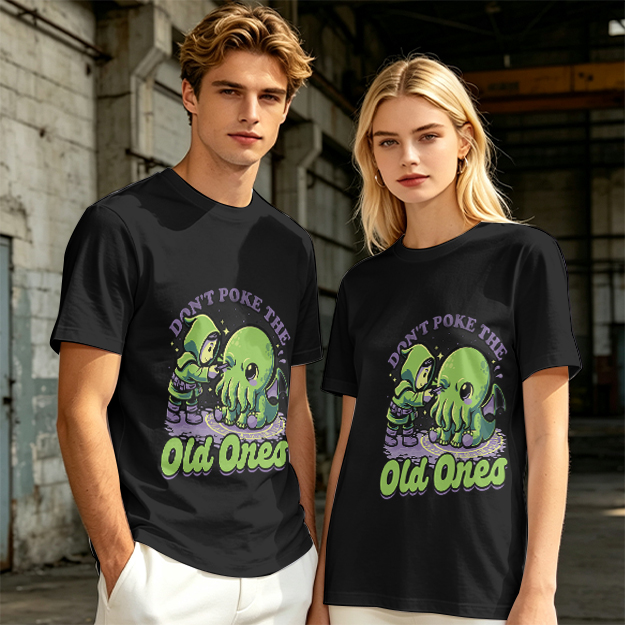 Don't Poke The Old Ones Cute Cthulhu Graphic T-Shirt