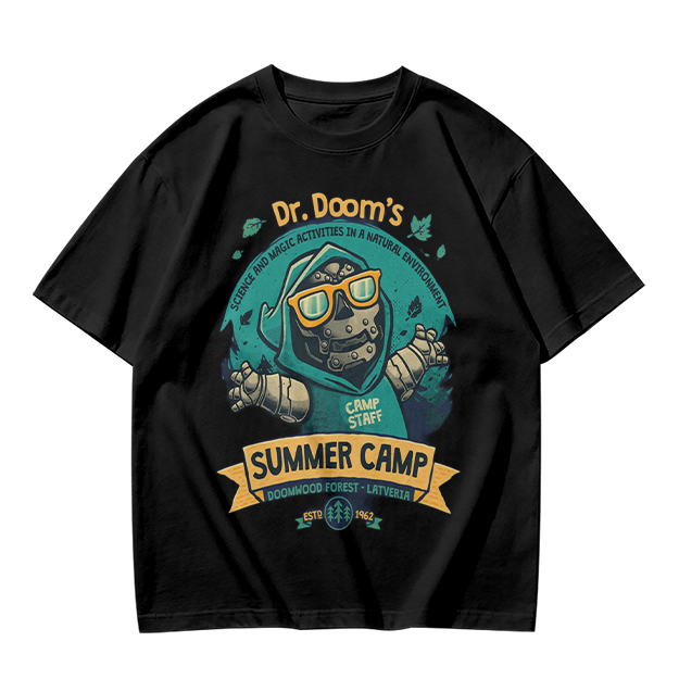 Dr. Doom's Summer Camp Themed Graphic T-Shirt