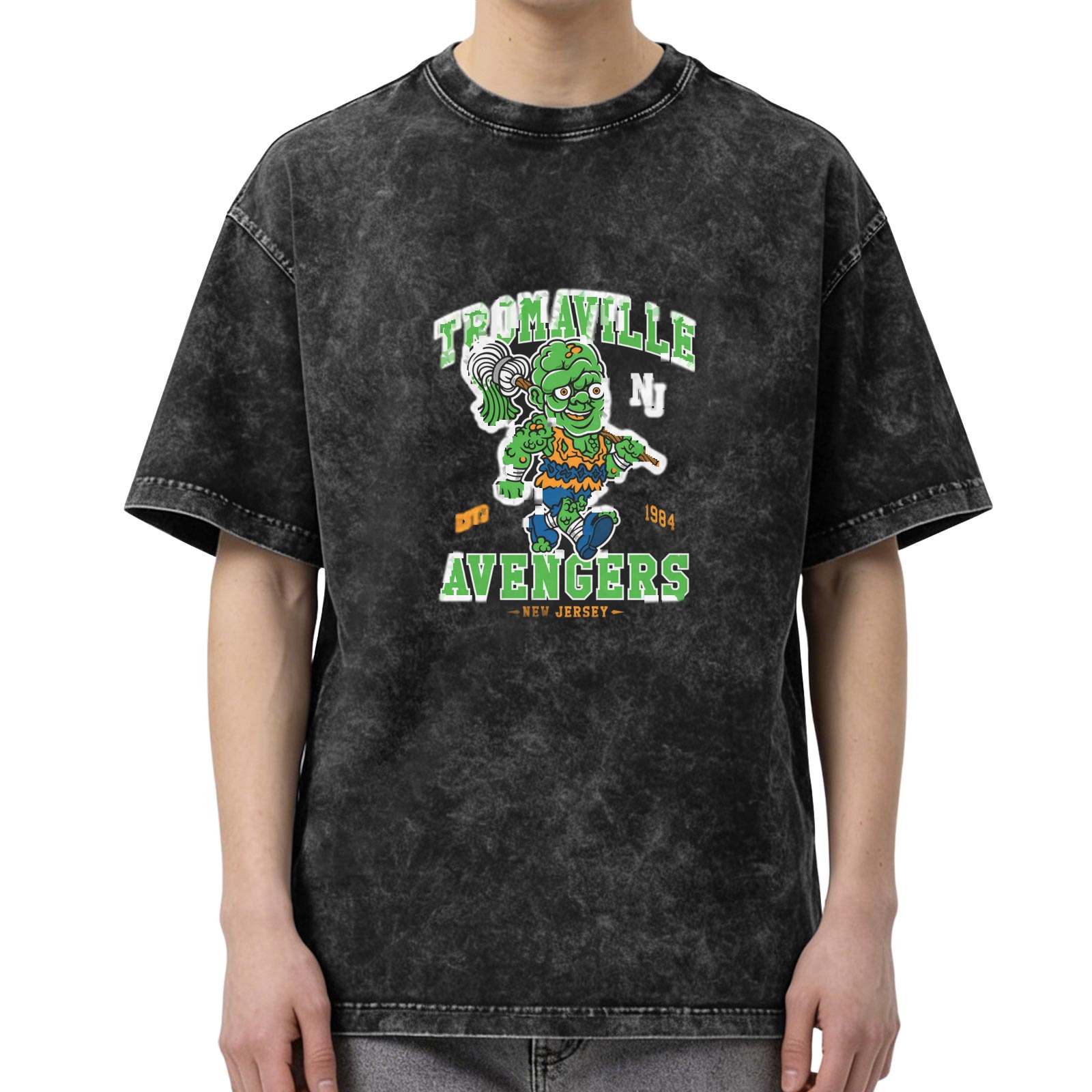Tromaville Avengers New Jersey 1984 Acid Wash T-Shirt
