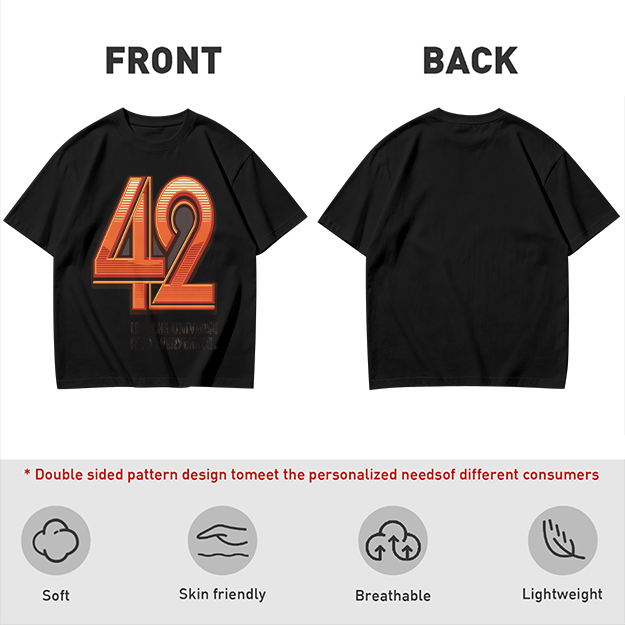 Olive Green T-Shirt With Retro Number 42 Graphic Print