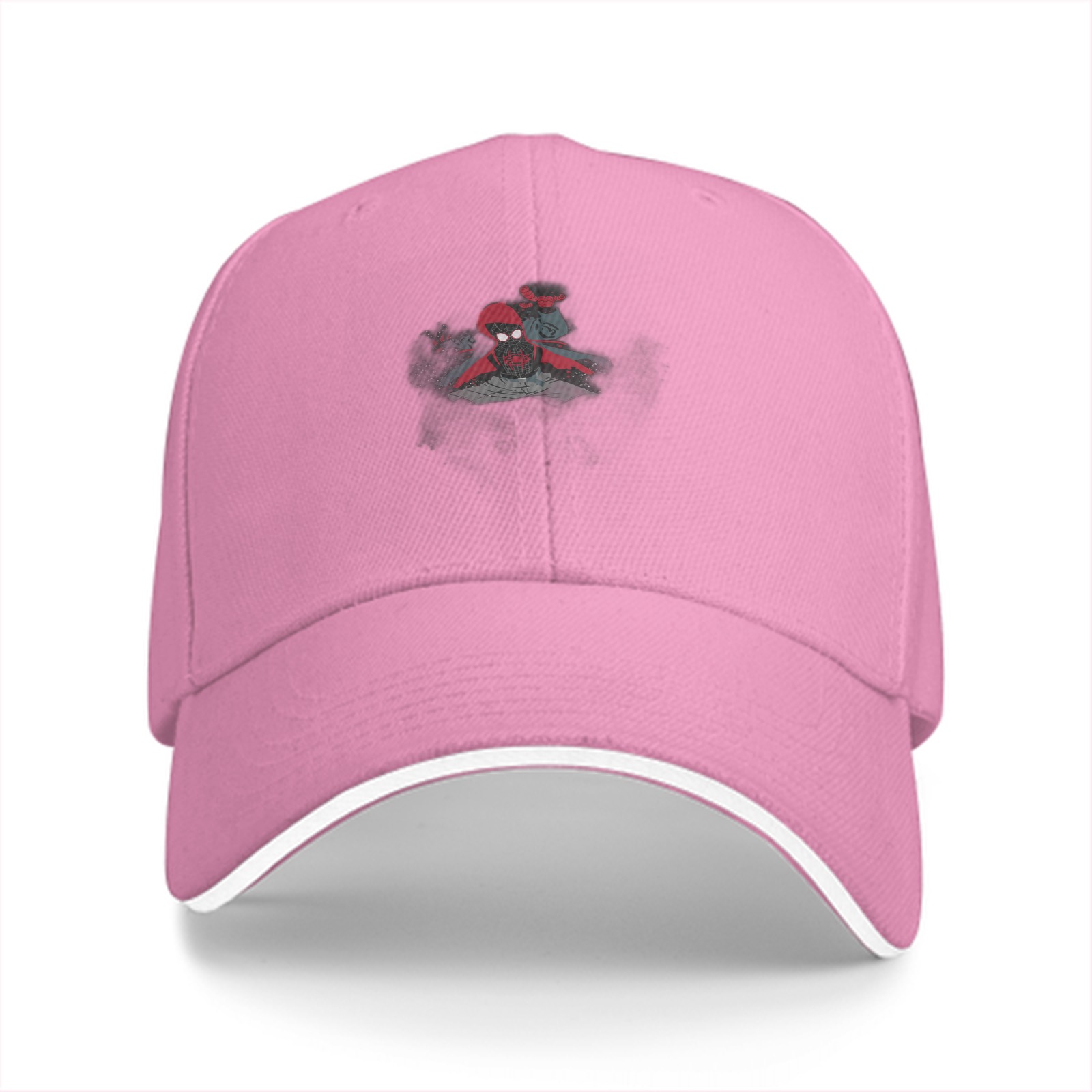 Black Baseball Cap With Spider Character Graphic Design