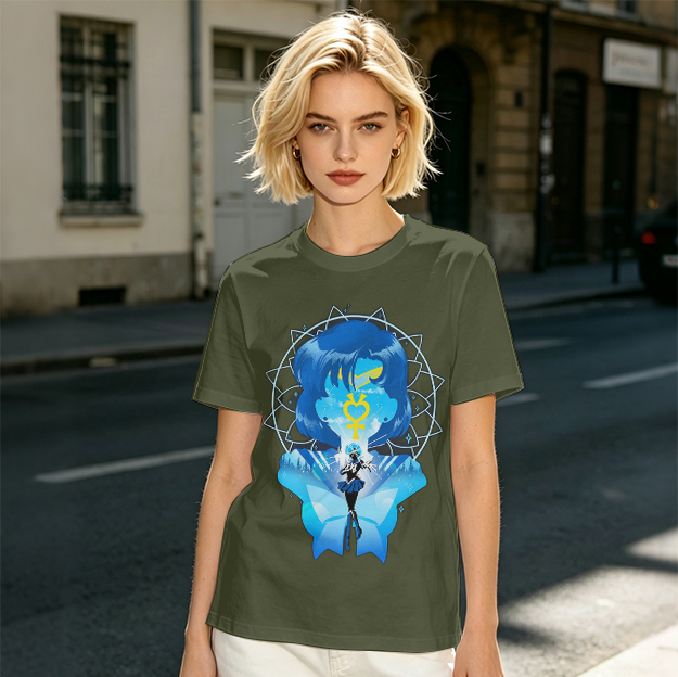 Sailor Mercury Graphic Print Olive T-Shirt
