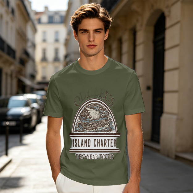 Oleus Island Charter Ten-Year Tours Vintage Graphic T-Shirt