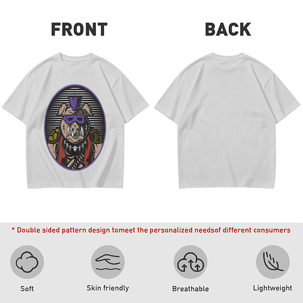 Olive T-Shirt With Punk Bulldog Graphic Print