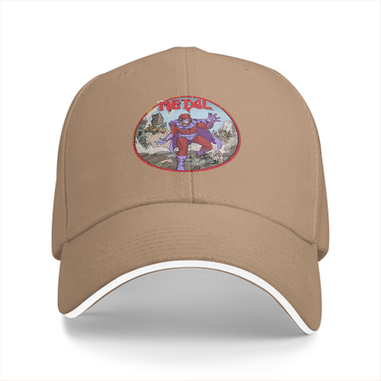 Black Baseball Cap With Magneto Metal Comic Art Print