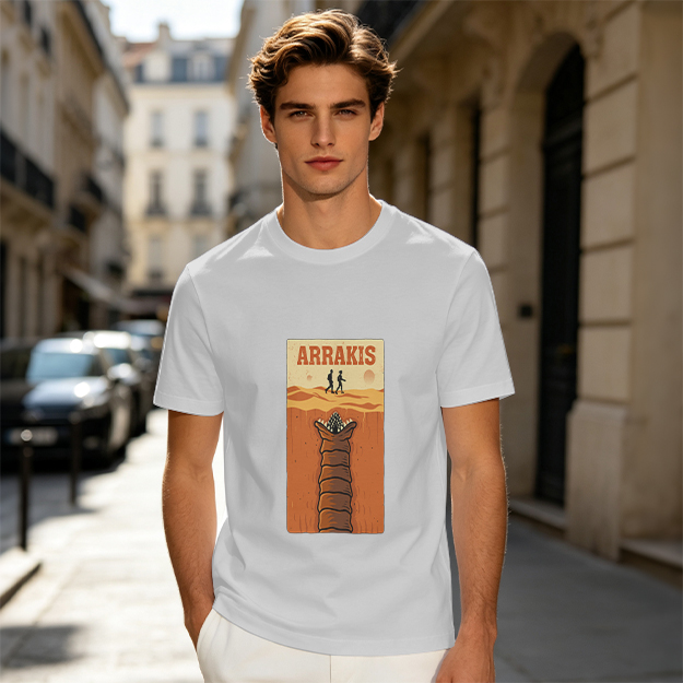 Arrakis Sandworm Desert Scene Graphic T-Shirt