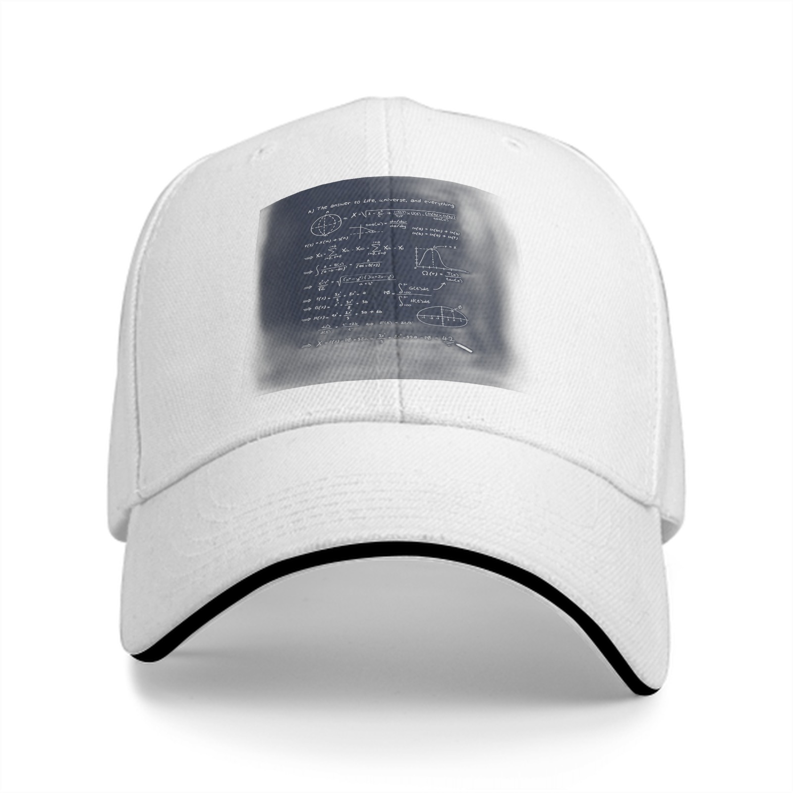 Black Baseball Cap with Math Science Formula Print