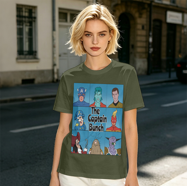 Olive T-Shirt Featuring The Captain Bunch Mashup Artwork