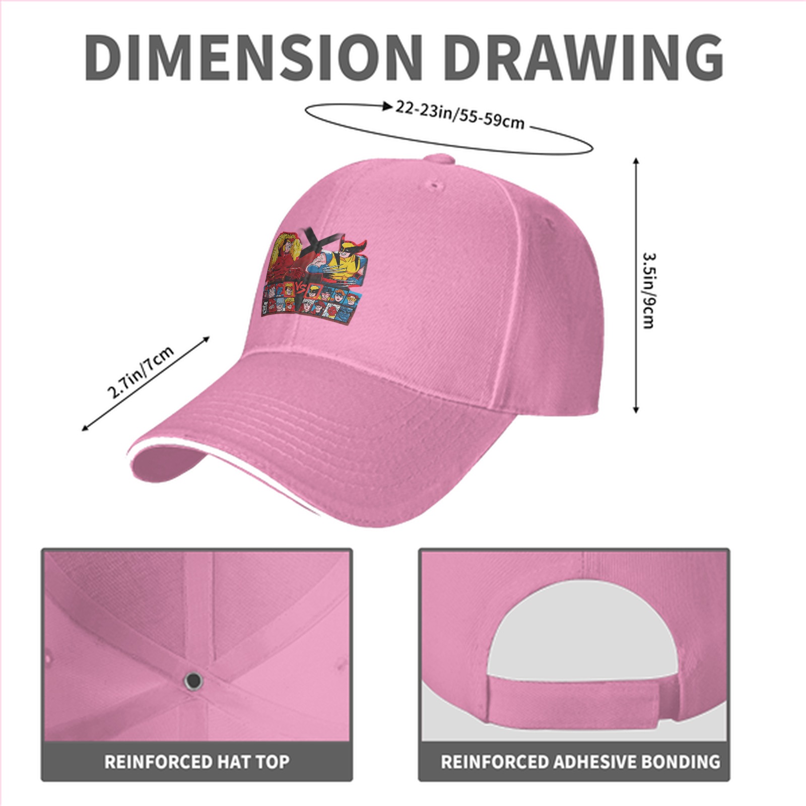 Black baseball cap with X-Men Wolverine vs Sabretooth graphic