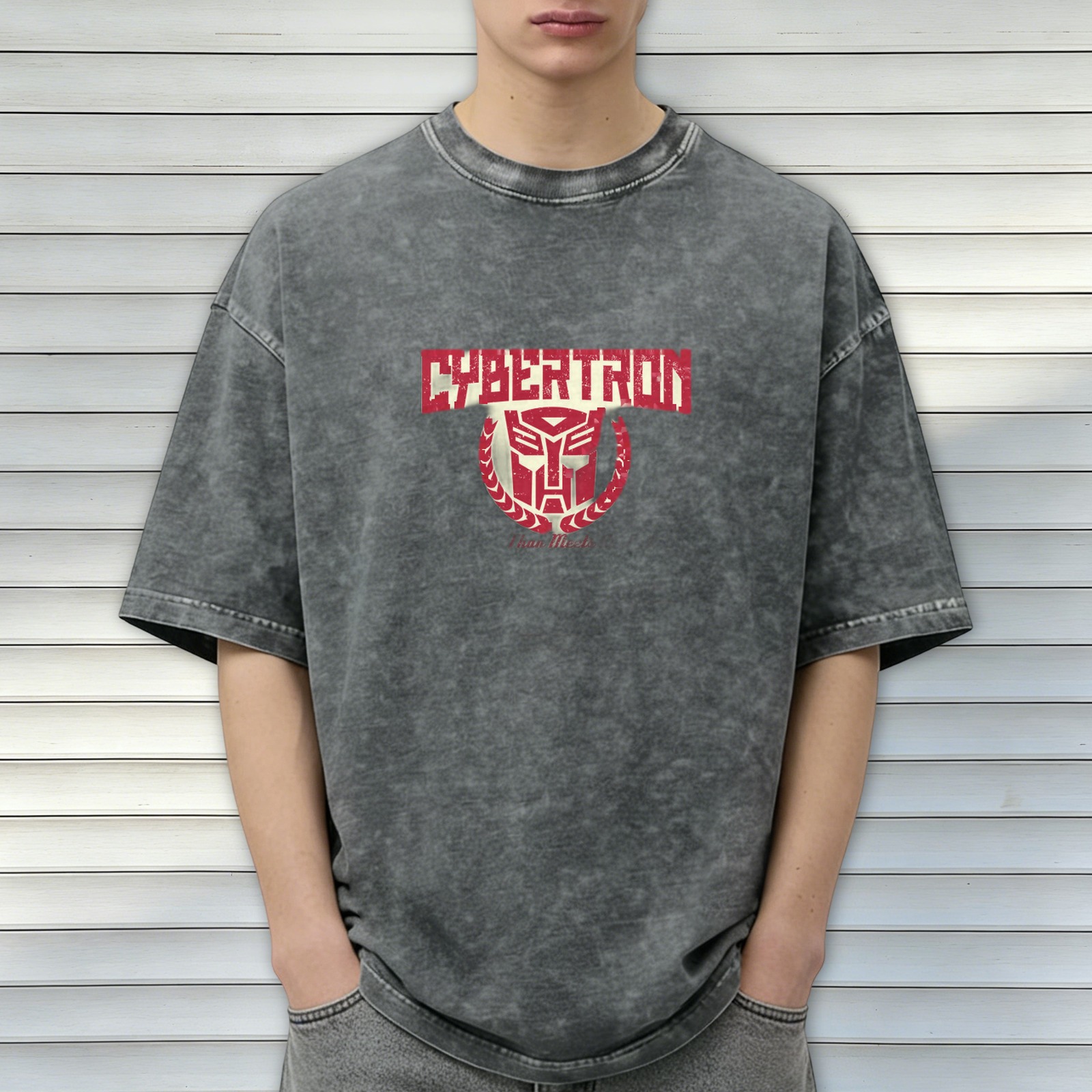Cybertron Autobot Logo Vintage Wash Black T-Shirt