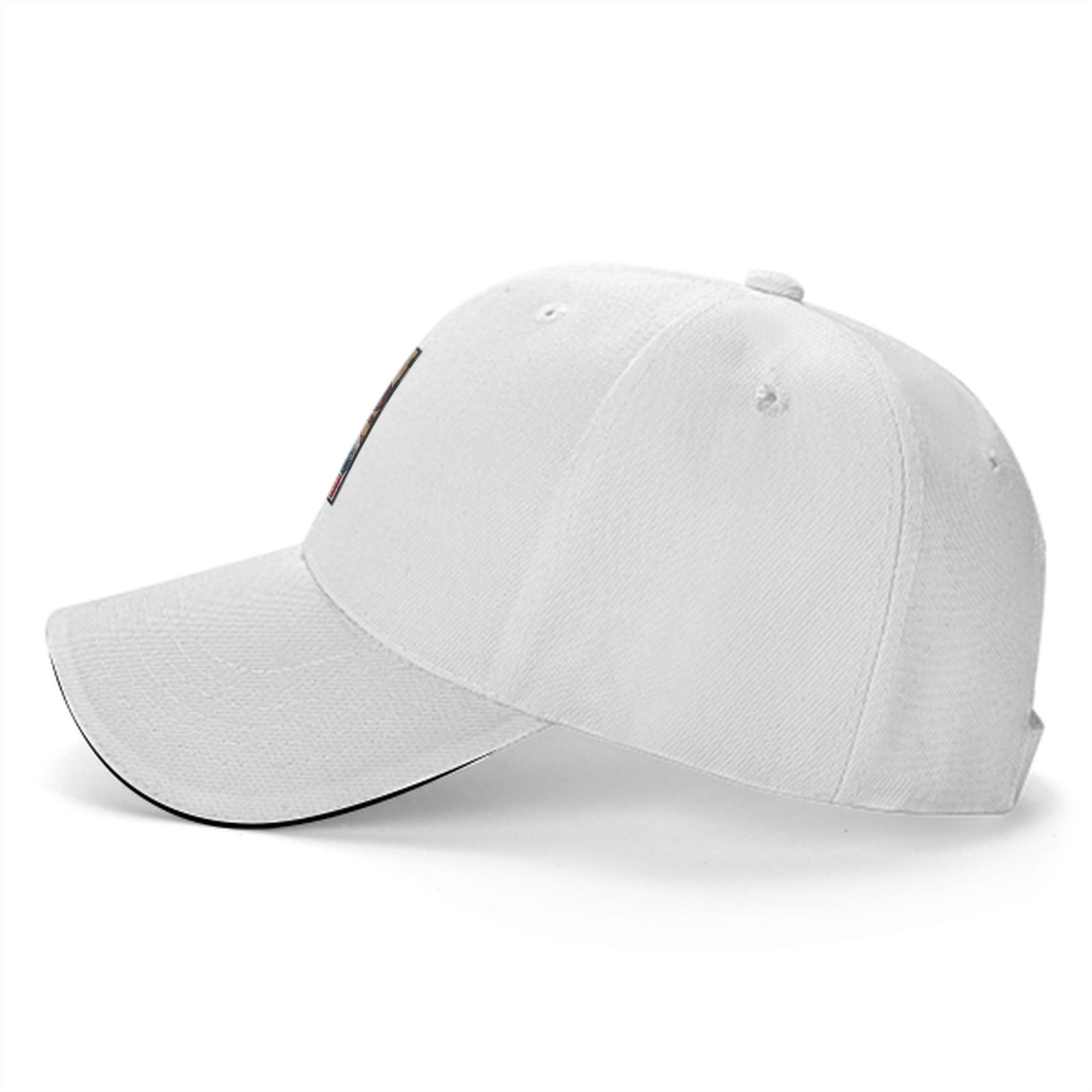Black Baseball Cap with Japanese Octopus Wave Art Print