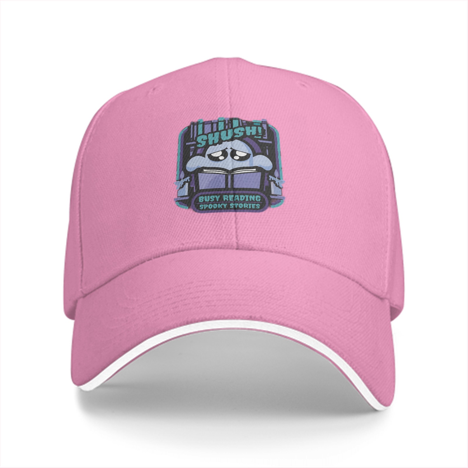 Shush Busy Reading Spooky Stories Graphic Baseball Cap