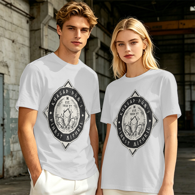 Olive Green T-Shirt with Khazad-dum's Finest Mithril Print