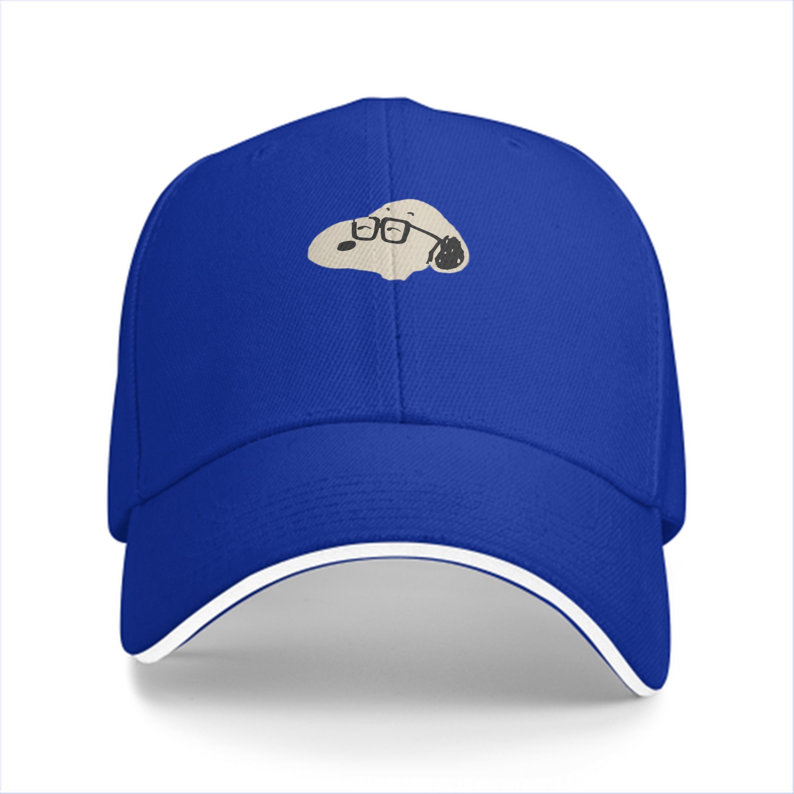 Black Baseball Cap With Snoopy Wearing Glasses Graphic