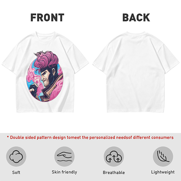 Olive T-Shirt With Pink Haired Superhero Character Art Print