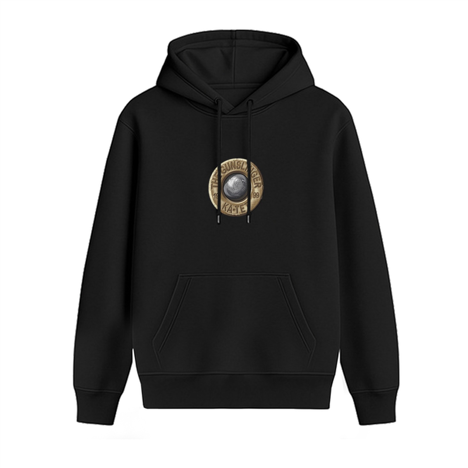 Black Hoodie With Bullet Shell Graphic Print
