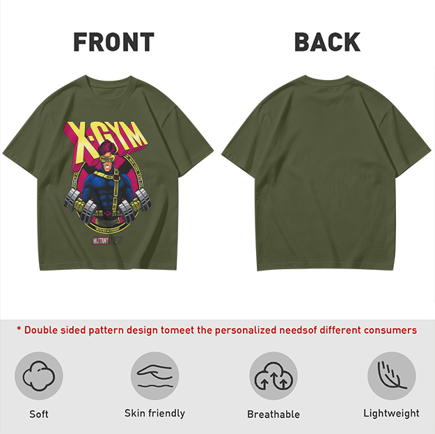 X-GYM Cyclops Superhero Graphic T-Shirt for Fitness Fans