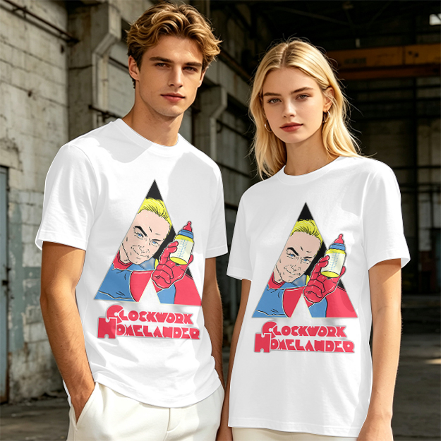 Olive Graphic T-Shirt with Clockwork Homelander Artwork