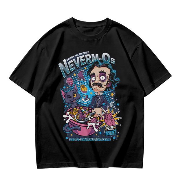 Edgar Allan Poe's Neverm-Os Cereal Graphic T-Shirt