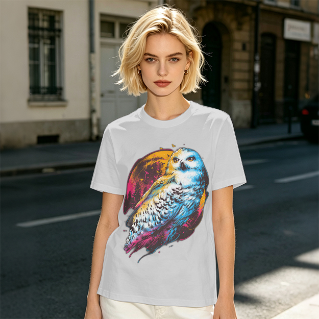 Owl Graphic Print Dark Green Casual T-Shirt