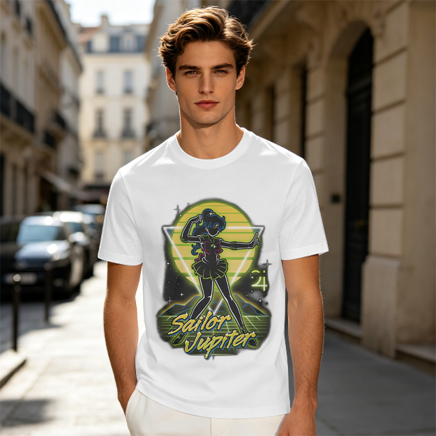Sailor Jupiter Retro Neon Graphic T-Shirt