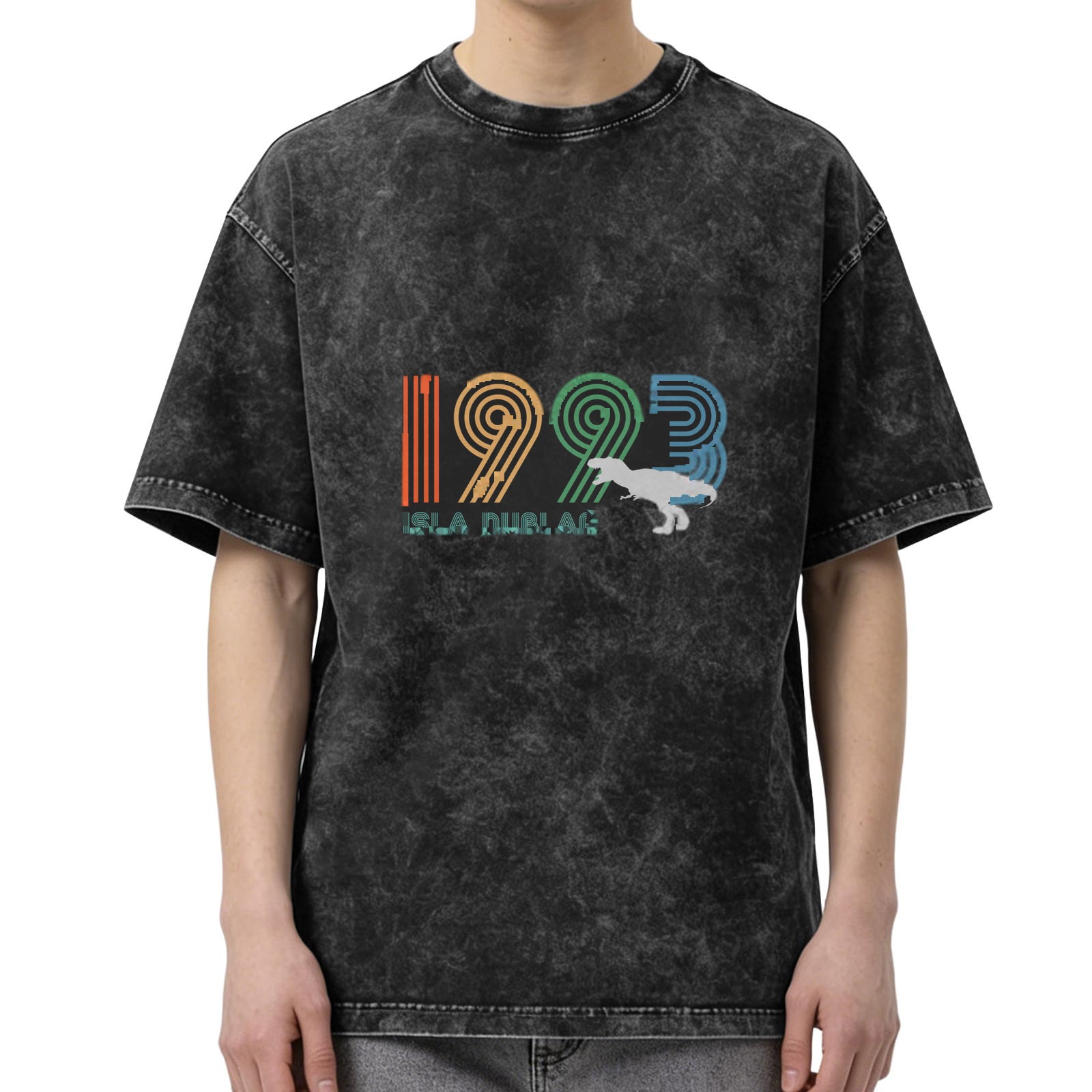 1993 Isla Nublar Dinosaur Graphic Vintage Wash T-Shirt