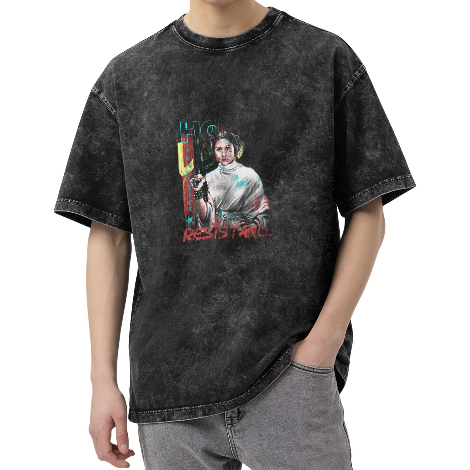 Star Wars Princess Leia Resistance Graphic Stonewashed T-Shirt