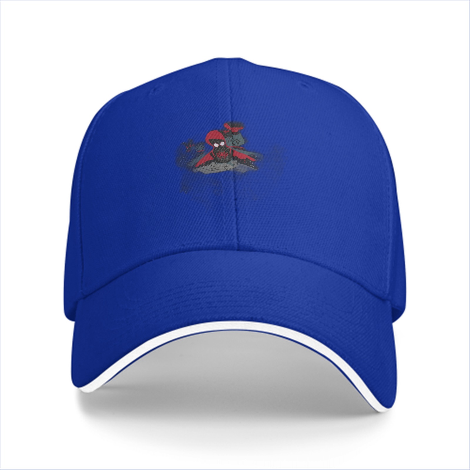 Black Baseball Cap With Spider Character Graphic Design