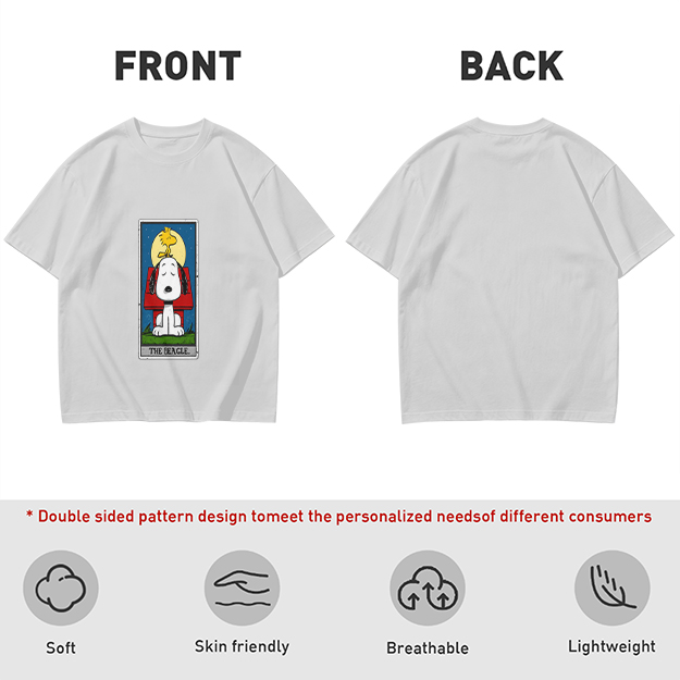 Olive T-Shirt with Snoopy The Beagle Tarot Card Graphic