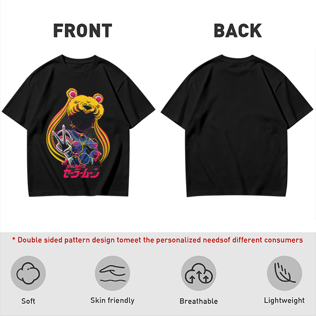 Olive T-shirt with Sailor Moon anime graphic print