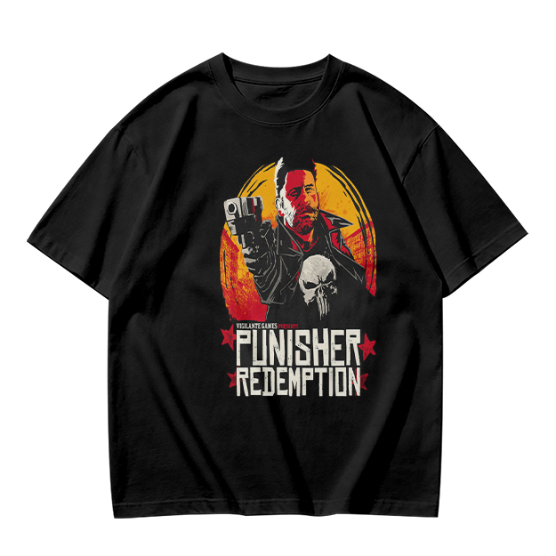 Olive Green Punisher Redemption Graphic T-Shirt