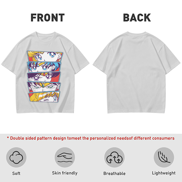 Olive Anime Sailor Moon Character Eyes Graphic T-Shirt