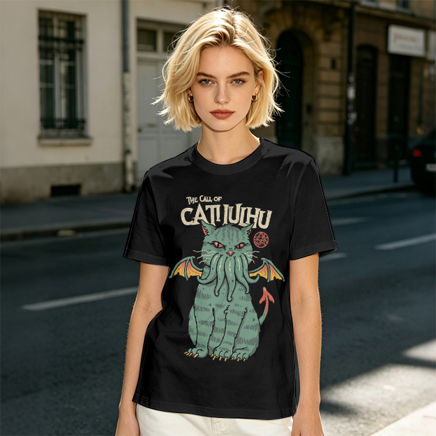 The Call of Cthulhu Cat Graphic T-Shirt