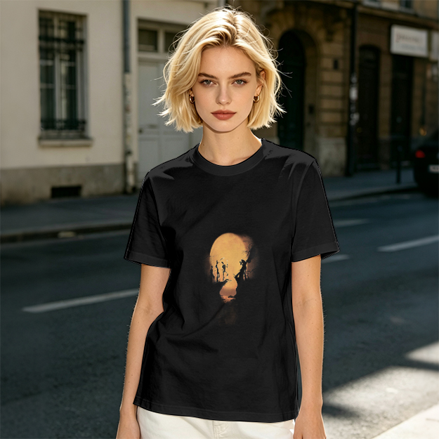 Olive Green T-Shirt With Abstract Skull Graphic Print