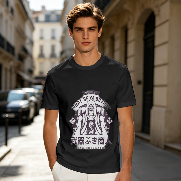 Mysterious Merchant Graphic Olive T-Shirt
