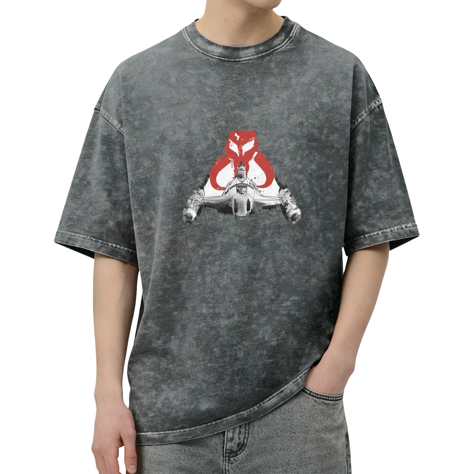 Star Wars Mythosaur Sigil Starfighter Acid Wash T-Shirt