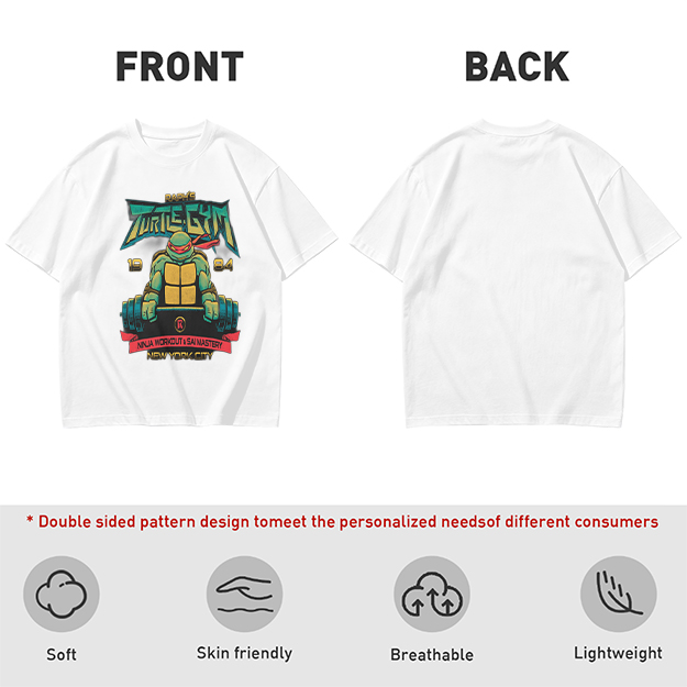 Olive T-shirt with Teenage Mutant Ninja Turtle Gym Print
