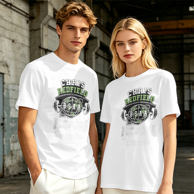 Chris Redfield BSAA Globe Barbell Graphic T-Shirt