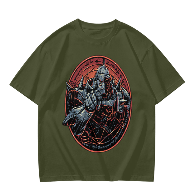 Olive T-Shirt Featuring Alphonse Elric Fullmetal Alchemist Artwork