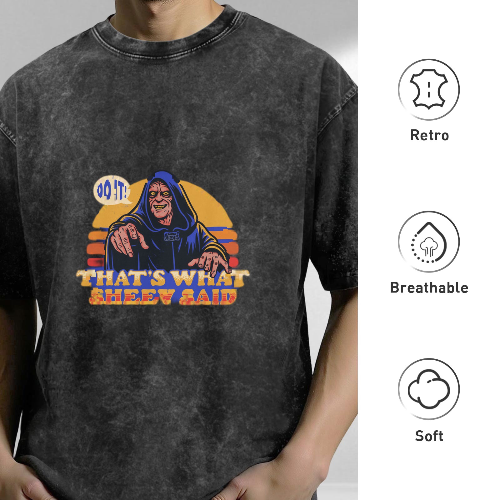 Washed Black T-Shirt with That's What Sheev Said Graphic