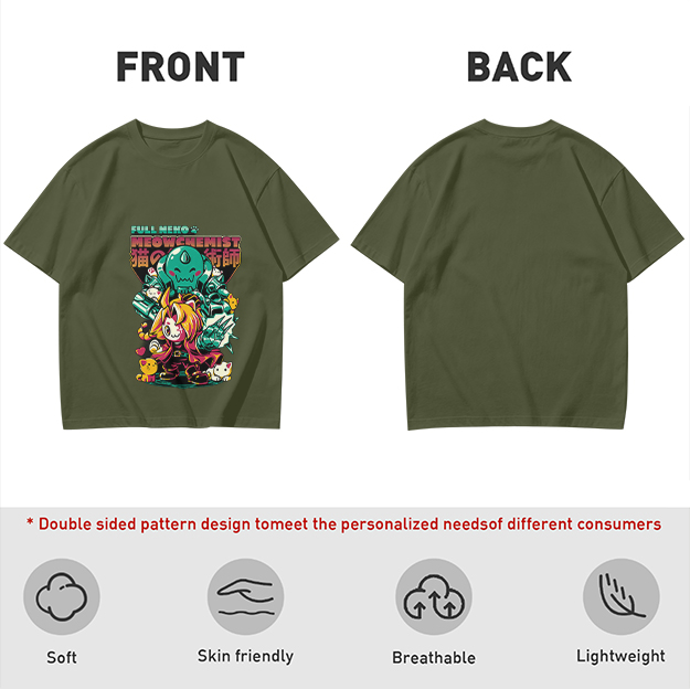 Full Neko Meowchemist Anime Graphic T-Shirt Design