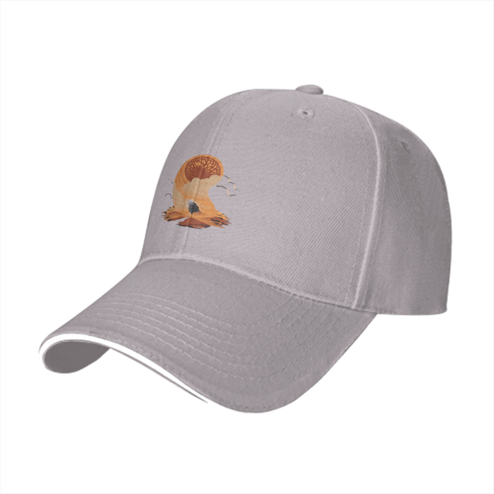Black Baseball Cap With Desert Sandworm Art Print