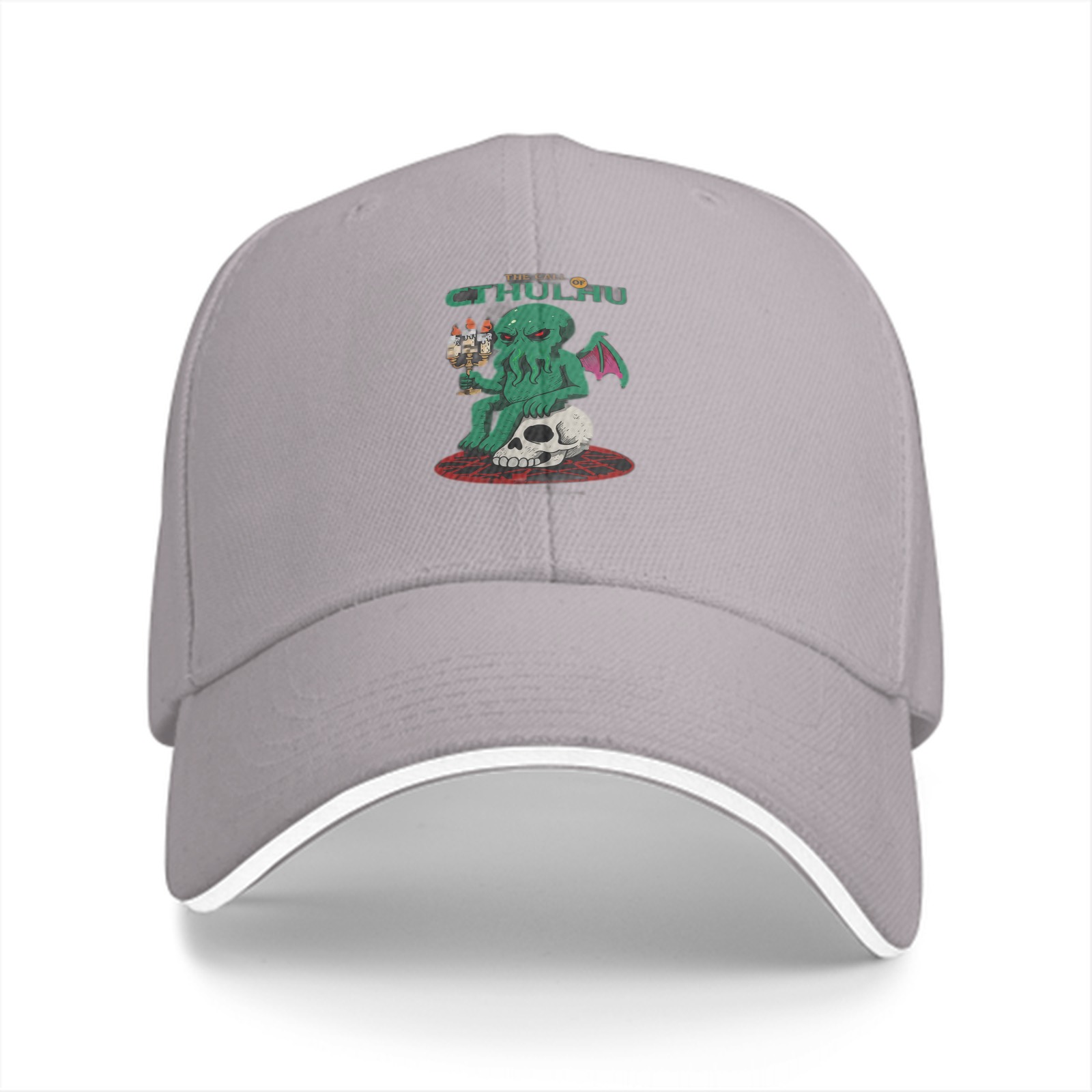 Black Baseball Cap With Cthulhu Graphic Print